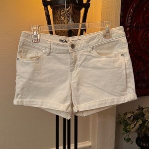 White denim shorts